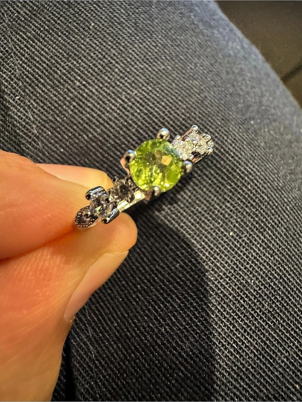 PERIDOT Green Gemstone Adjustable Ring